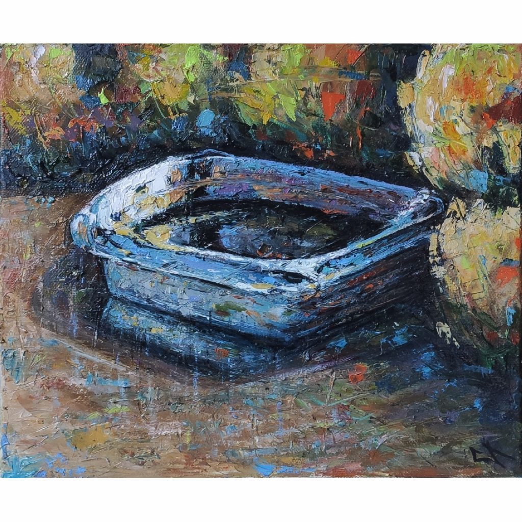 Tableau, Barque abandonnée en Camargue