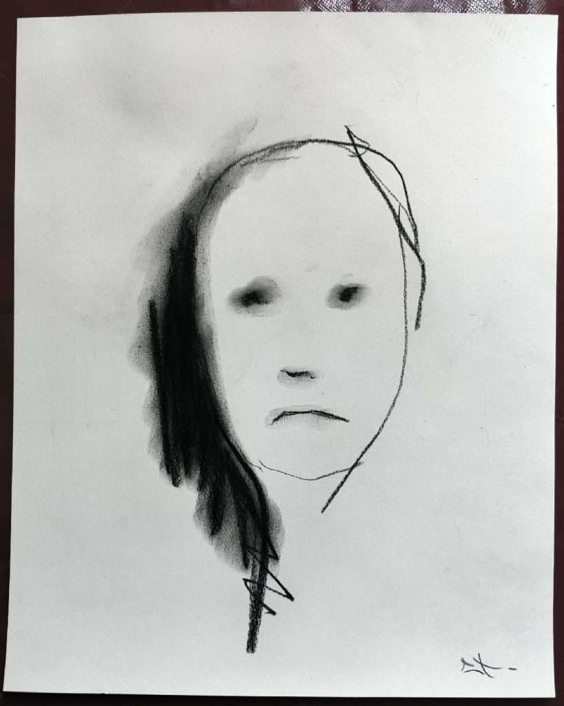 Dessin fusain, Étude de visage