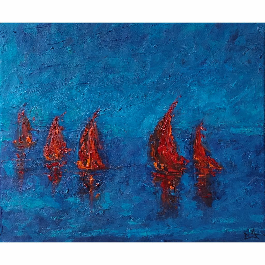 Tableau huile, Voiliers