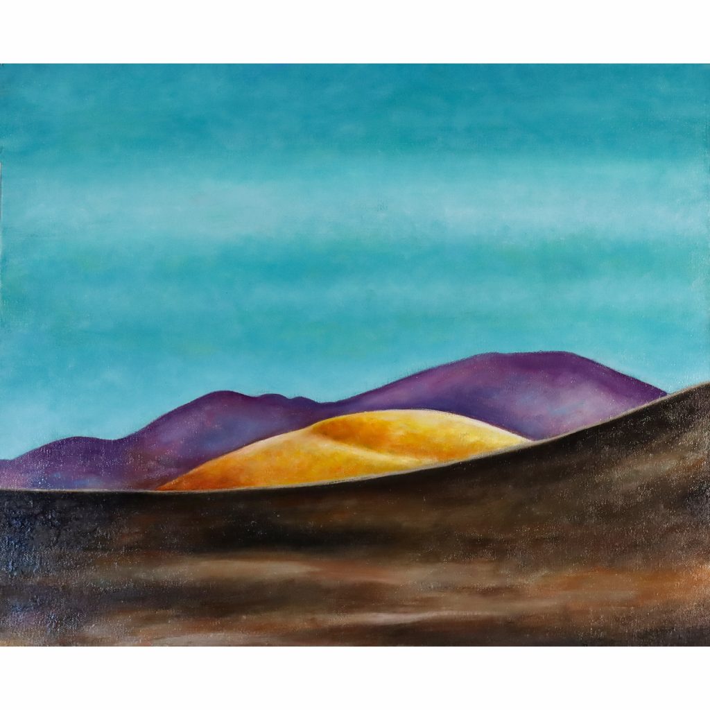 Tableau huile, La colline dorée