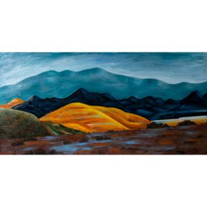 Tableau huile, La colline dorée 2