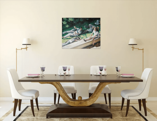 Tableau huile, La sieste interrompue – Image 2