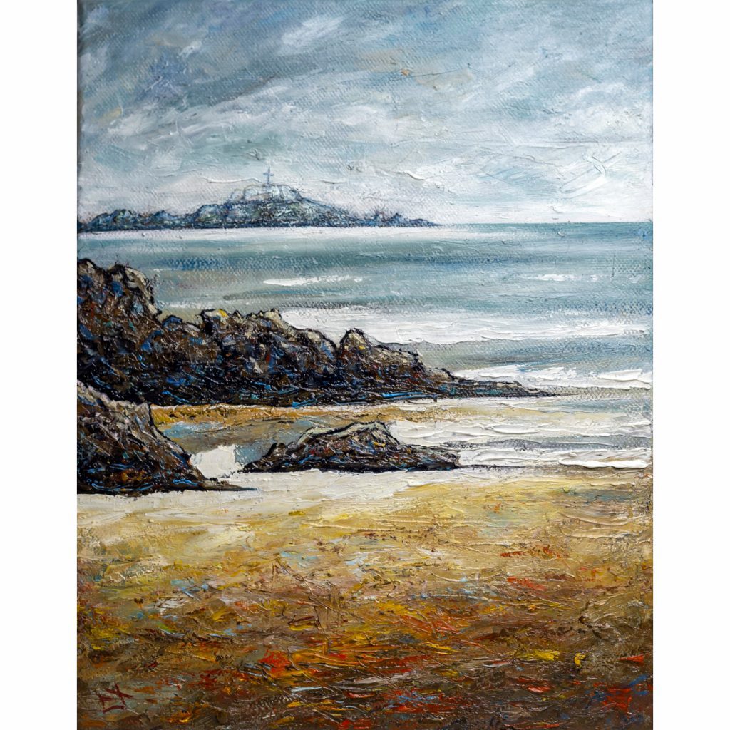 Paysage marin breton, huile sur toile