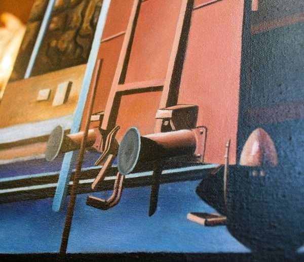 Grand tableau huile, Train à Cerbère – Image 2