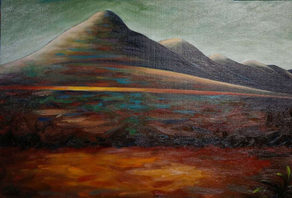 Tableau peinture paysage désert collines par Lionel Le Jeune