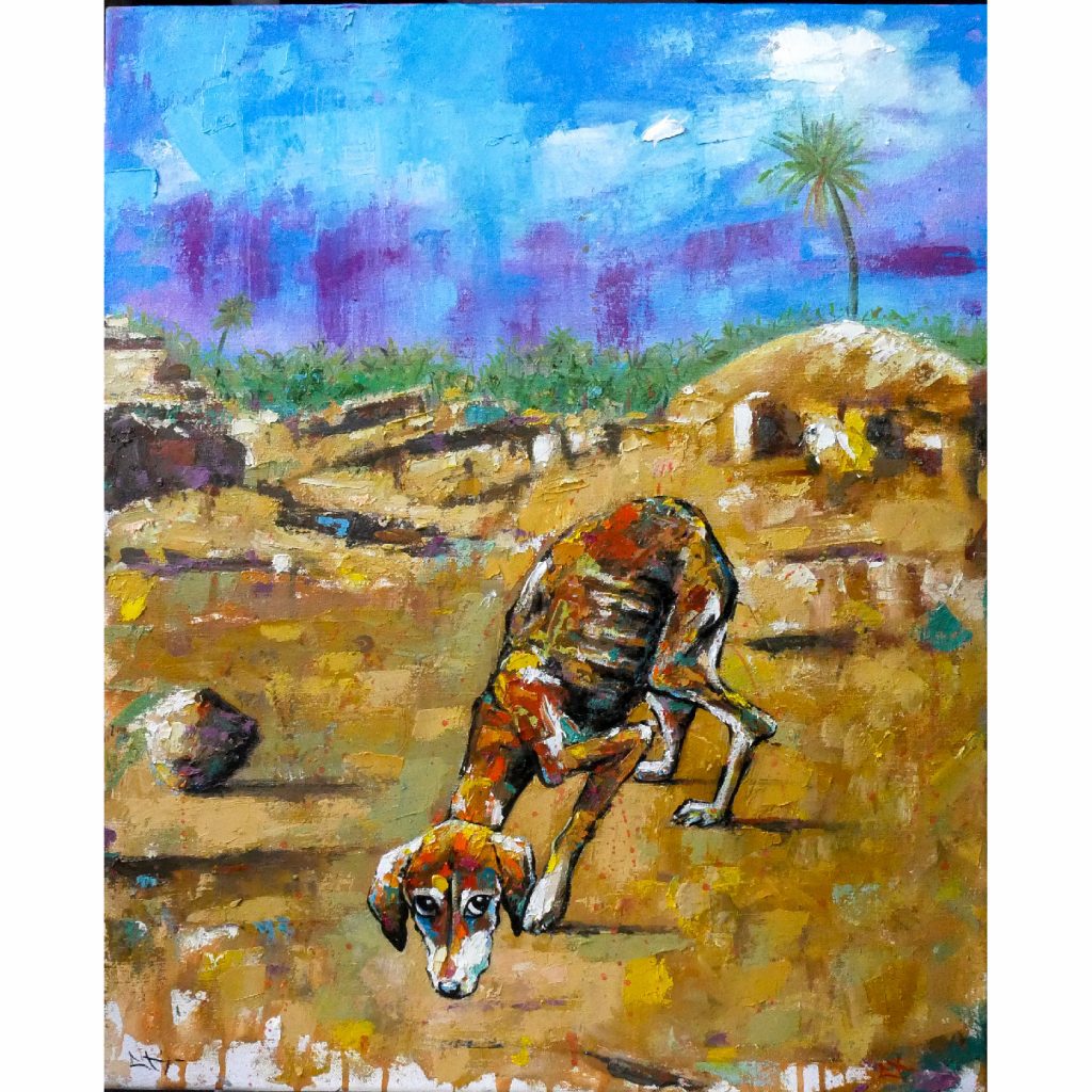Tableau, Chien errant au Maroc