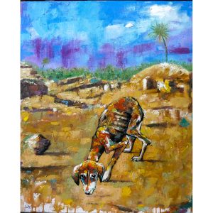 Tableau, Chien errant au Maroc