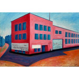 Tableau huile sur toile, La sardinerie de Douarnenez