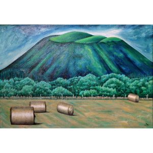 Tableau huile sur toile, Volcan en Auvergne