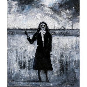 tableau huile pigments, Jeune sorcière
