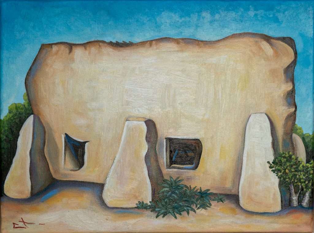 Tableau peinture maison désert par Lionel Le Jeune