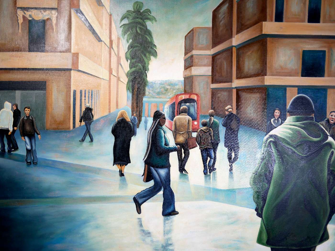 Tableau huile sur toile Paysage urbain Montpellier