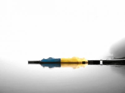 photographie d'art  Bretagne paysage brume lac pédalo minimaliste par Lionel Le Jeune